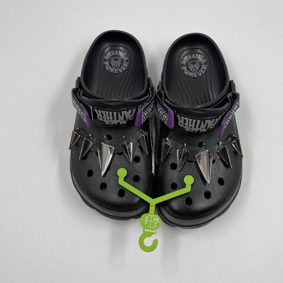 Crocs X Black Panther Wakanda Forever Clogs W10 M8 Marvel Special Edition NWT - Picture 3 of 11